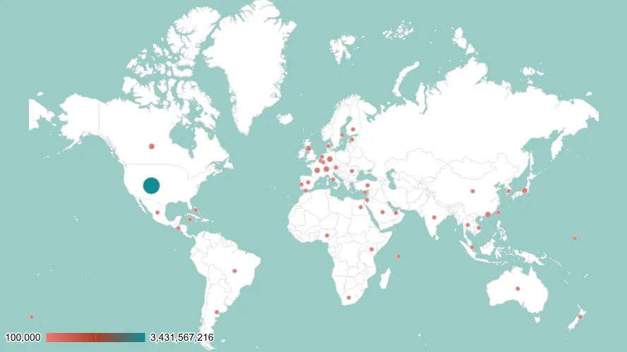 Global map of crypto fundraising activity used to benchmark Morning Line Club's Fund 1 raise against comparable projects by geography and raise size