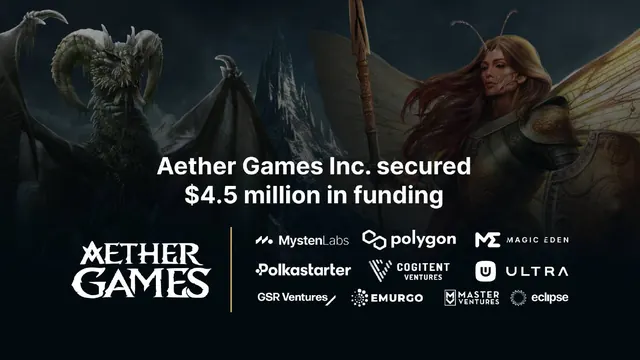 Aether Games secures $4.5 million in token and equity funding to revolutionize gaming landscape